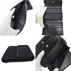 Celine fold Suede Tri Leather Wallet Black